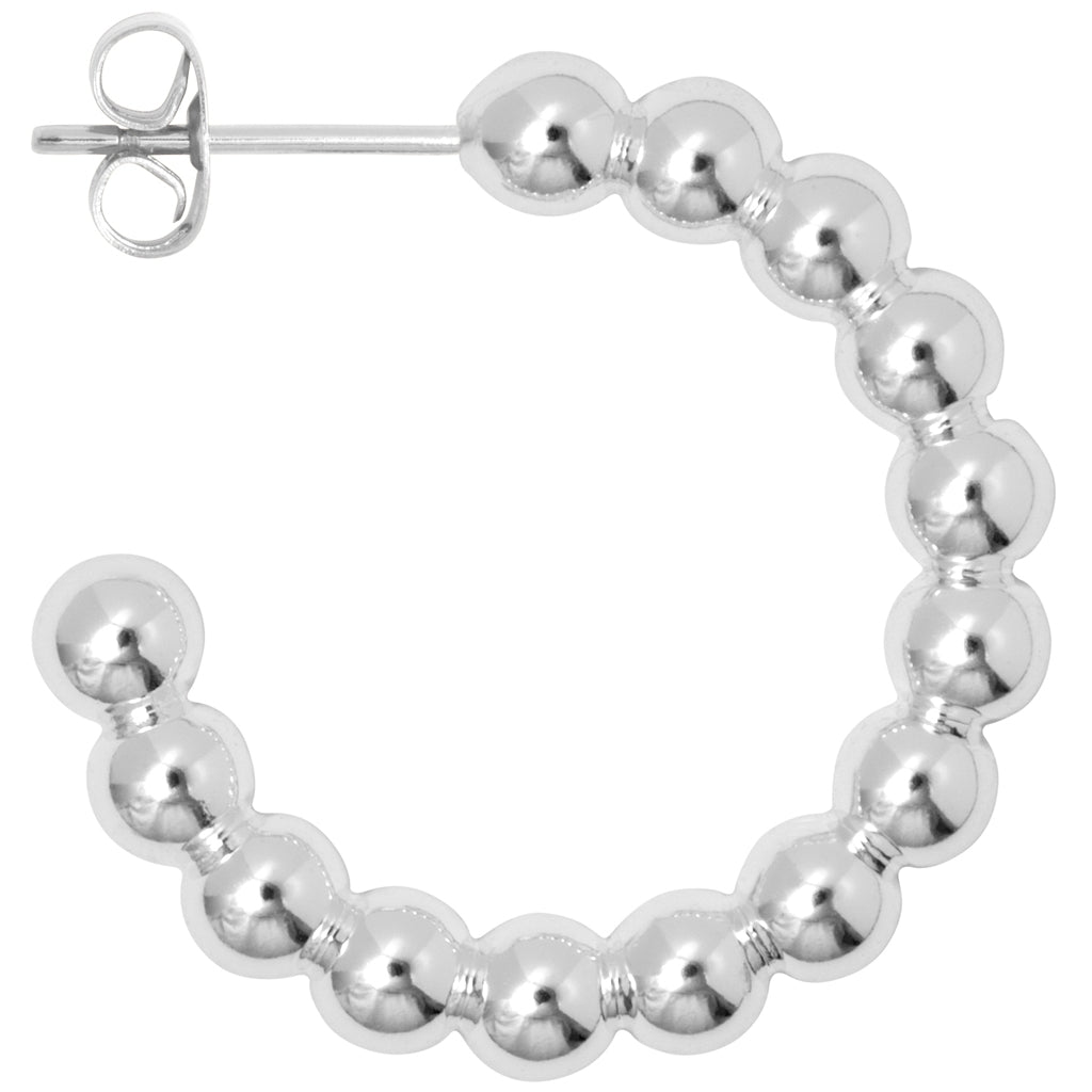 LULU Copenhagen Color Ball Hoops Large pair Hoops Silver Plated