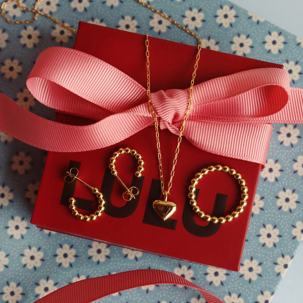 LULU Copenhagen Color Ball Hoops Small pair Hoops Gold plated