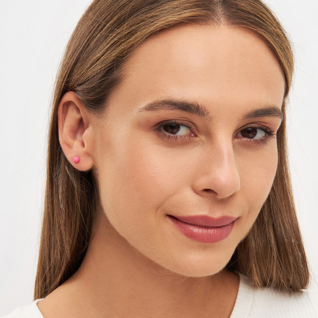 LULU Copenhagen Color Ball Medium earring 1 pcs Ear stud, 1 pcs Pink
