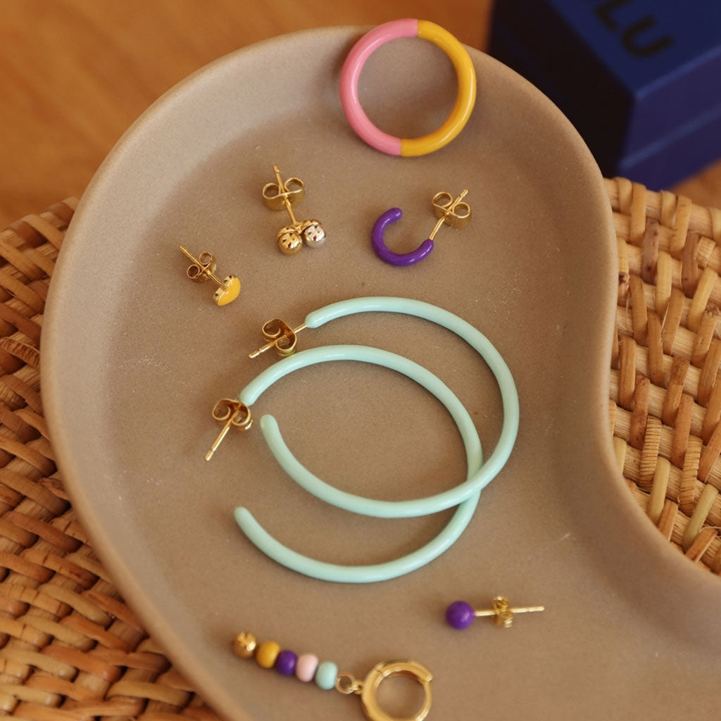 LULU Copenhagen Color Ball Medium earring 1 pcs Ear stud, 1 pcs Deep Purple