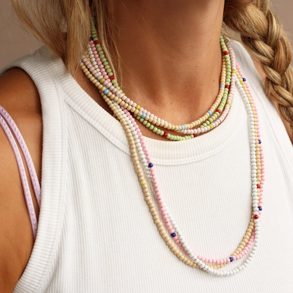 LULU Copenhagen Color Ball Necklace Necklaces Silke Light Pink/ Lime