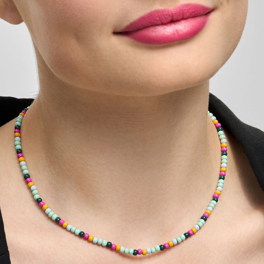 LULU Copenhagen-Color Ball Necklace - Silver Plated-{StyleType