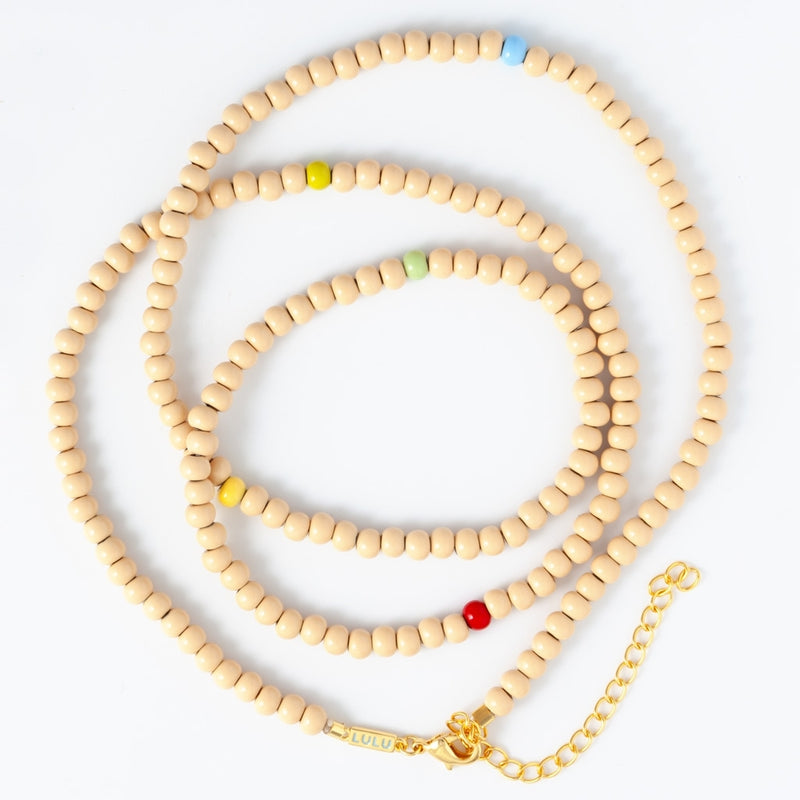 LULU Copenhagen Color Ball Necklace Long Necklaces Buttercream/Multi