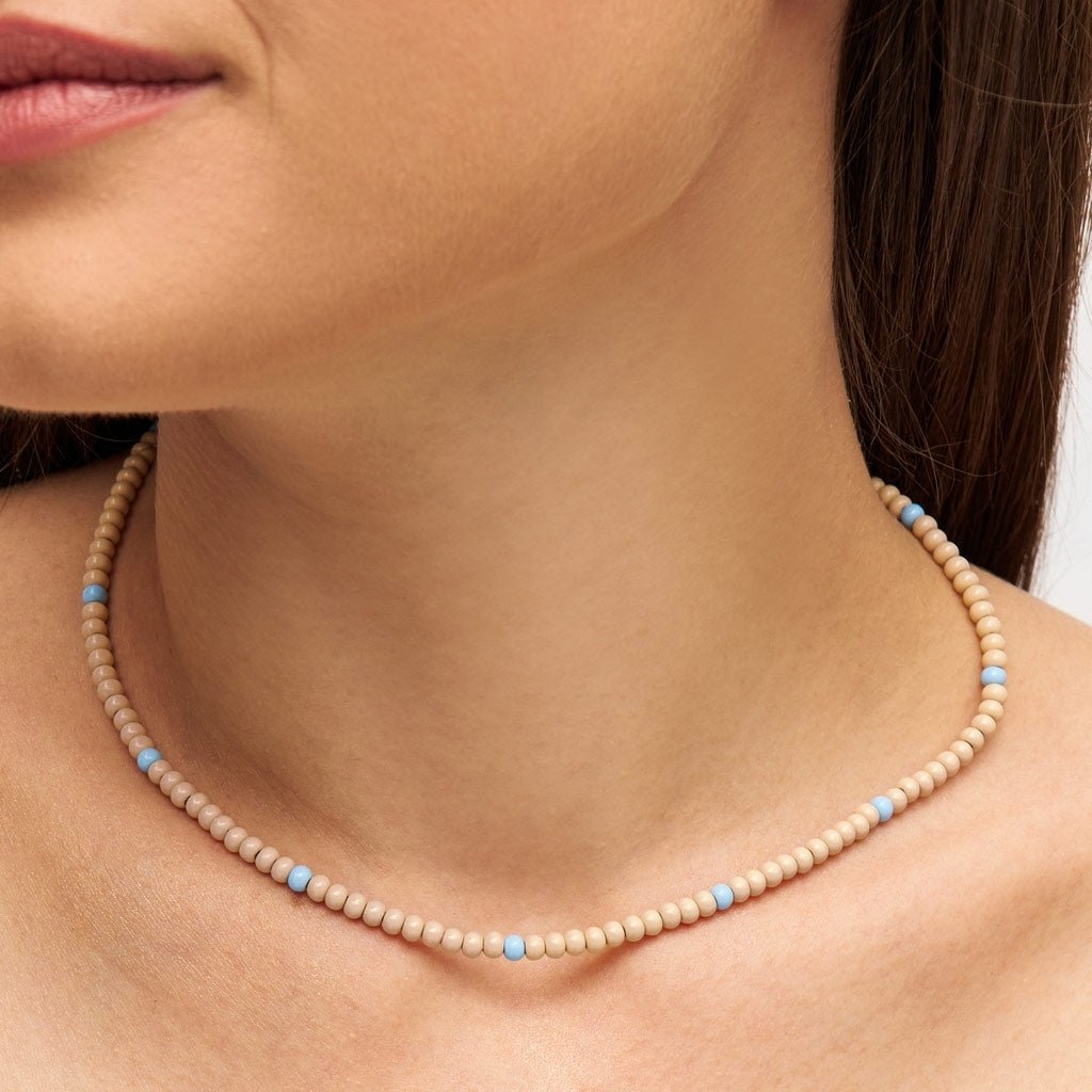 LULU Copenhagen Color Ball Necklace Short Necklaces Buttercream/Light Blue