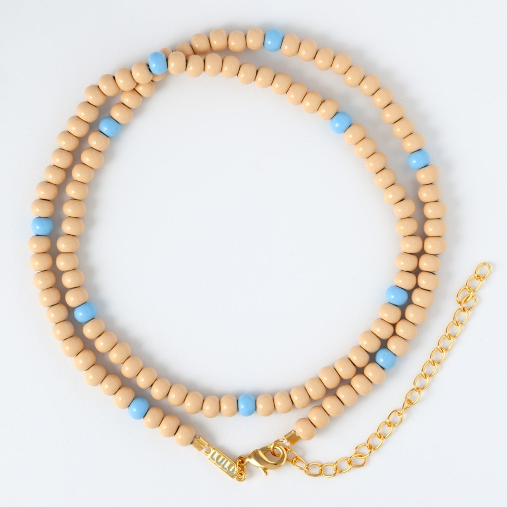 LULU Copenhagen Color Ball Necklace Short Necklaces Buttercream/Light Blue