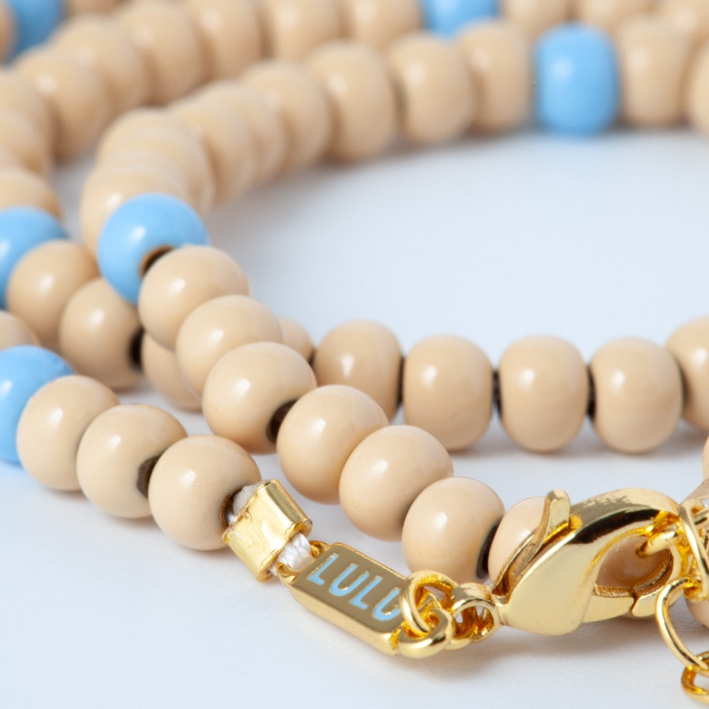 LULU Copenhagen Color Ball Necklace Short Necklaces Buttercream/Light Blue