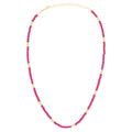 Color Ball Necklace Short - Plum/Silk Light Green