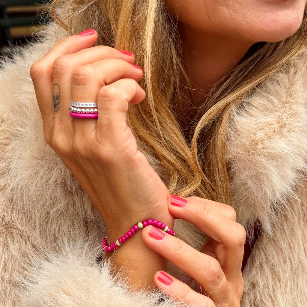 LULU Copenhagen Color Ball Ring Rings Silver