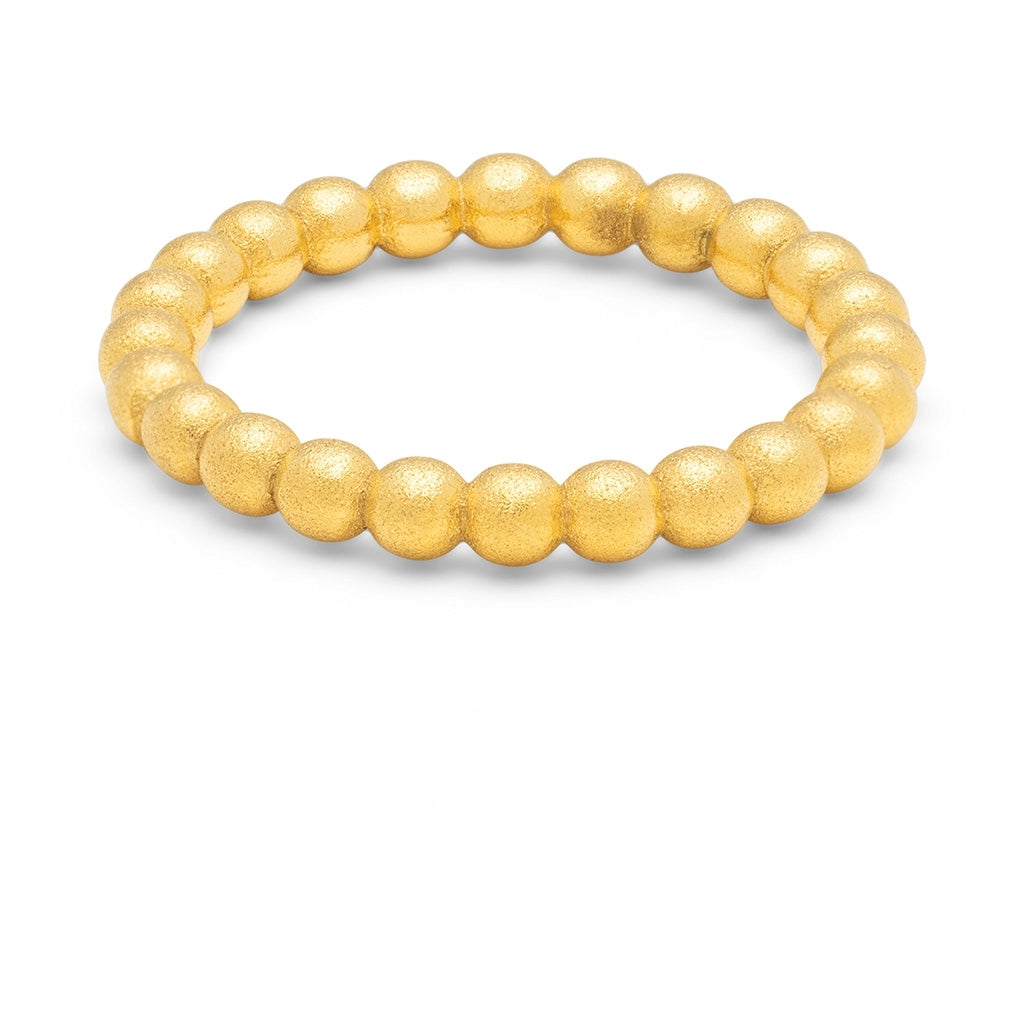 LULU Copenhagen Color Ball Ring, brushed Rings Gold plated