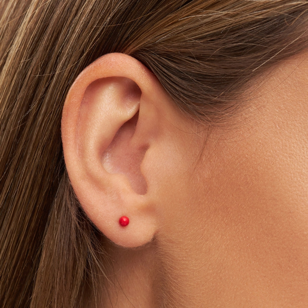 LULU Copenhagen Color Ball earring 1 pcs Ear stud, 1 pcs Passion Red