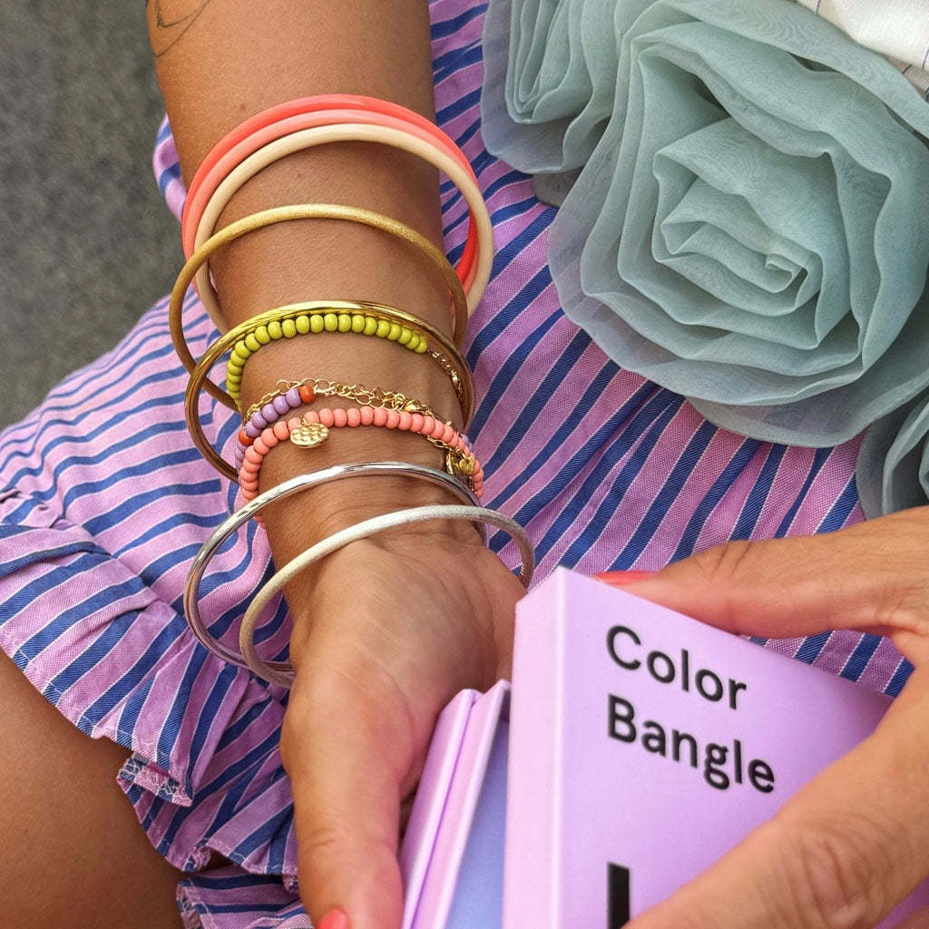 LULU Copenhagen Color Bangle Bracelets Orange/Coral