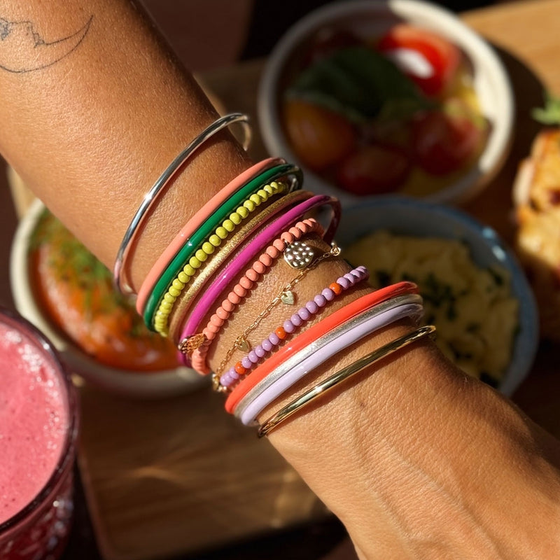 LULU Copenhagen Color Bangle Bracelets Orange/Coral