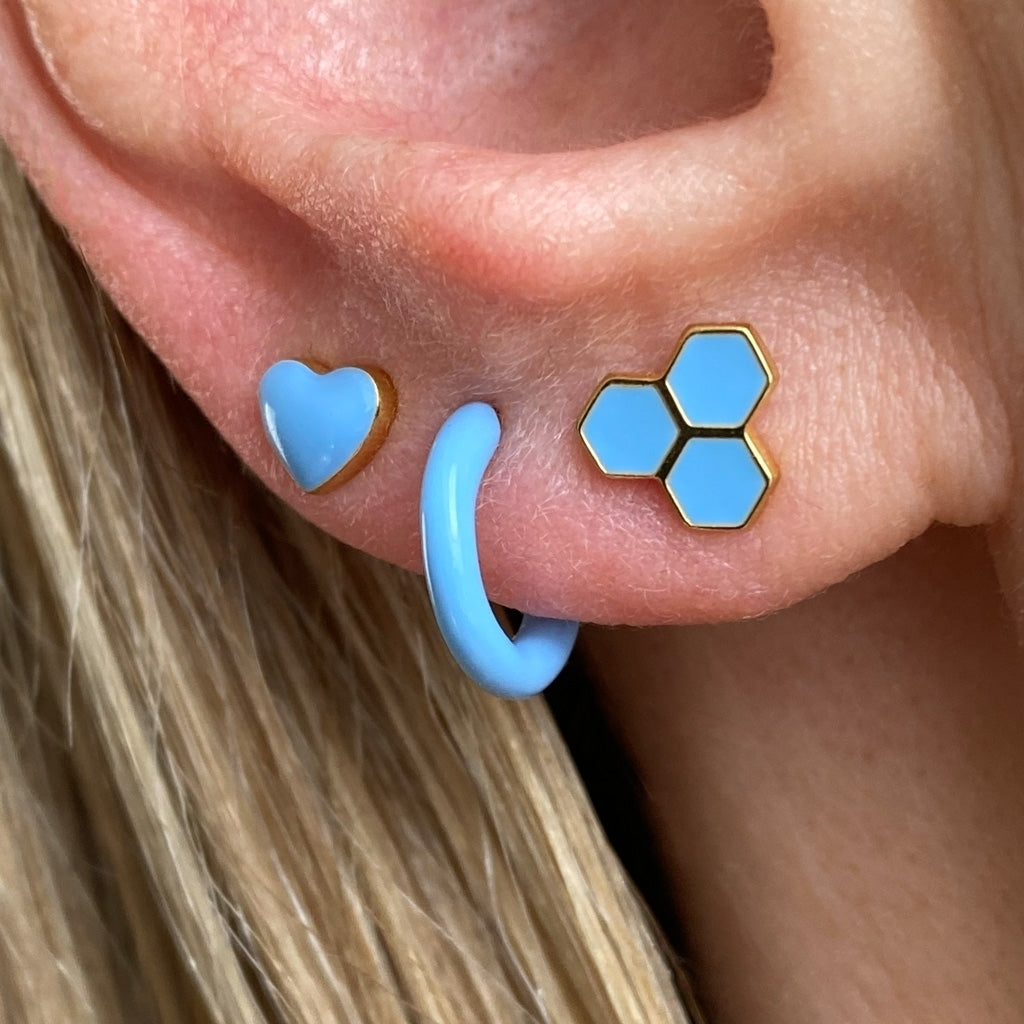 LULU Copenhagen Color Hoop 1 pcs - Box Ear stud, 1 pcs Light Blue
