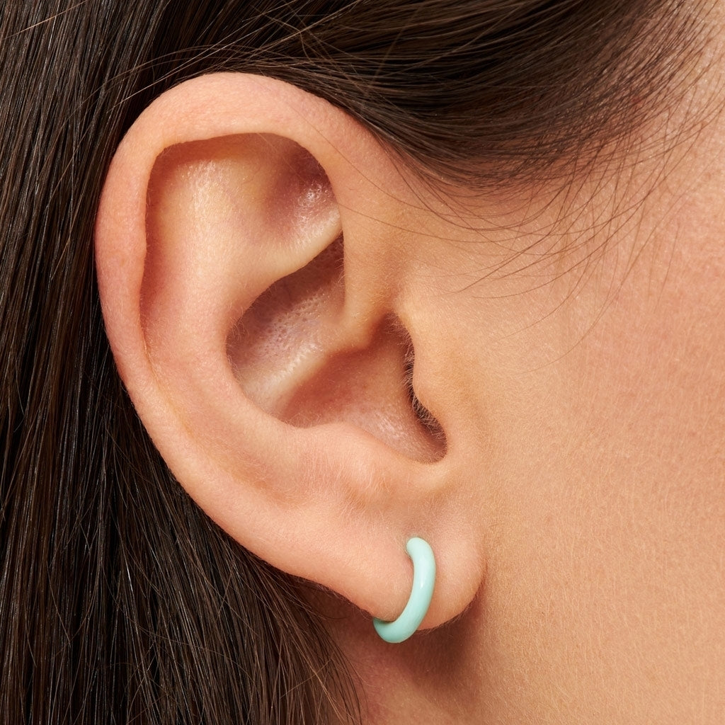 LULU Copenhagen Color Hoop 1 pcs - Box Ear stud, 1 pcs Mint