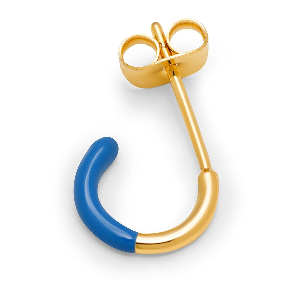 LULU Copenhagen Color Hoop Half Dip 1 pcs gold plated Hoops Blue
