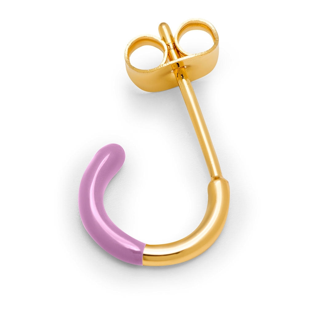 LULU Copenhagen Color Hoop Half Dip 1 pcs gold plated Hoops Purple