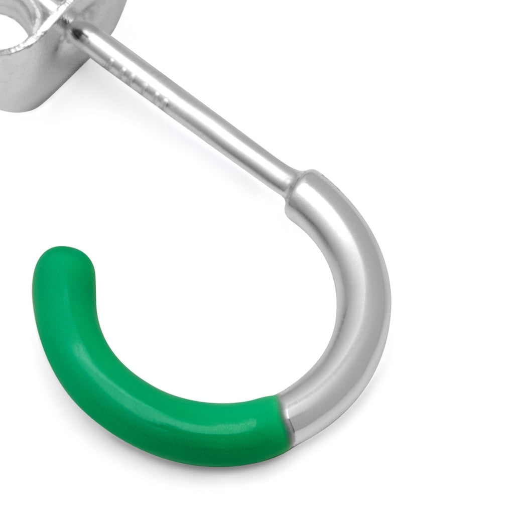 LULU Copenhagen Color Hoop Half Dip 1 pcs silver plated Hoops Light Green