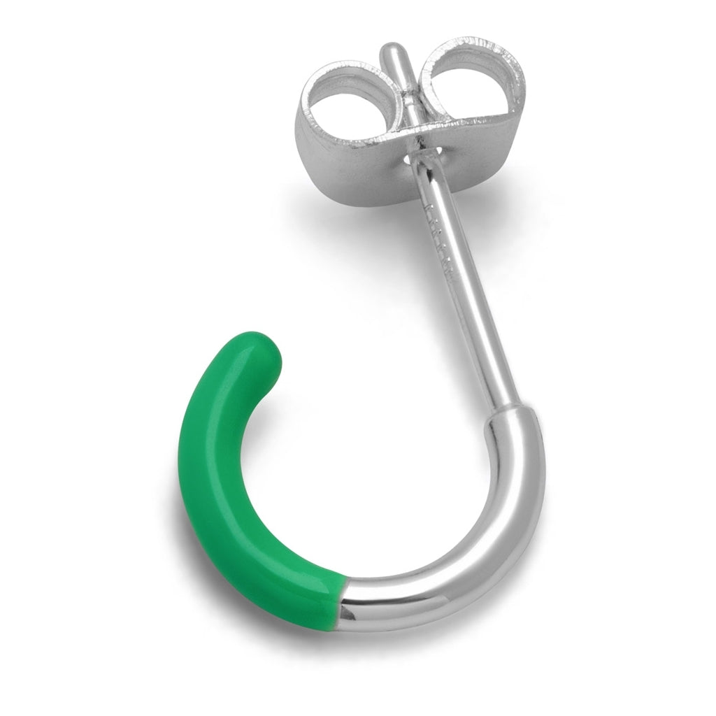 LULU Copenhagen Color Hoop Half Dip 1 pcs silver plated Hoops Light Green