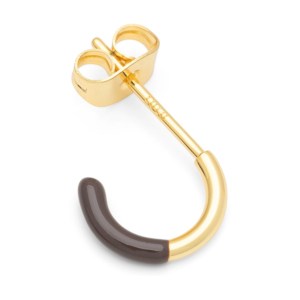 LULU Copenhagen Color Hoop Half Dip 1 pcs gold plated Hoops Cocoa Powder