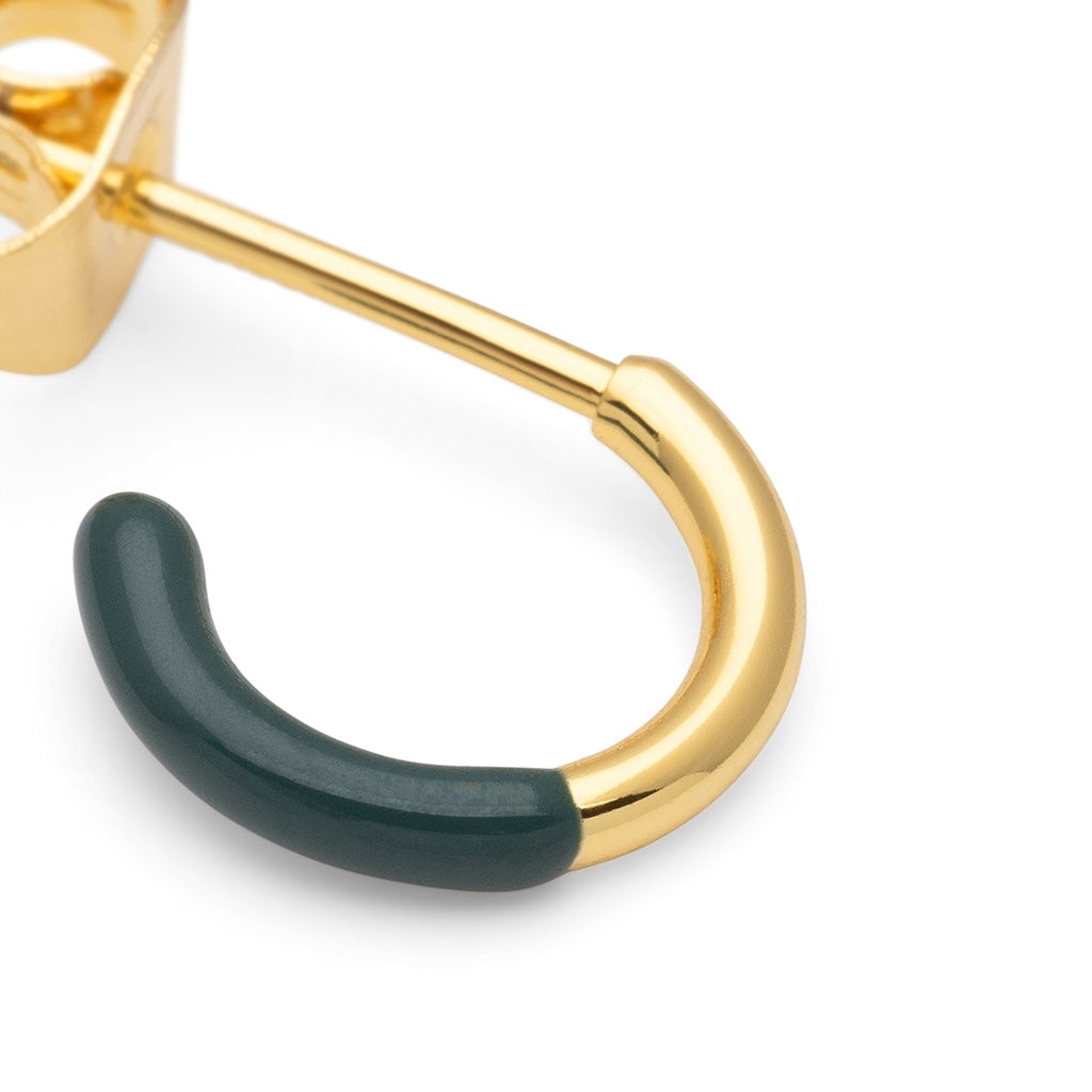 LULU Copenhagen Color Hoop Half Dip 1 pcs gold plated Hoops North Sea Green
