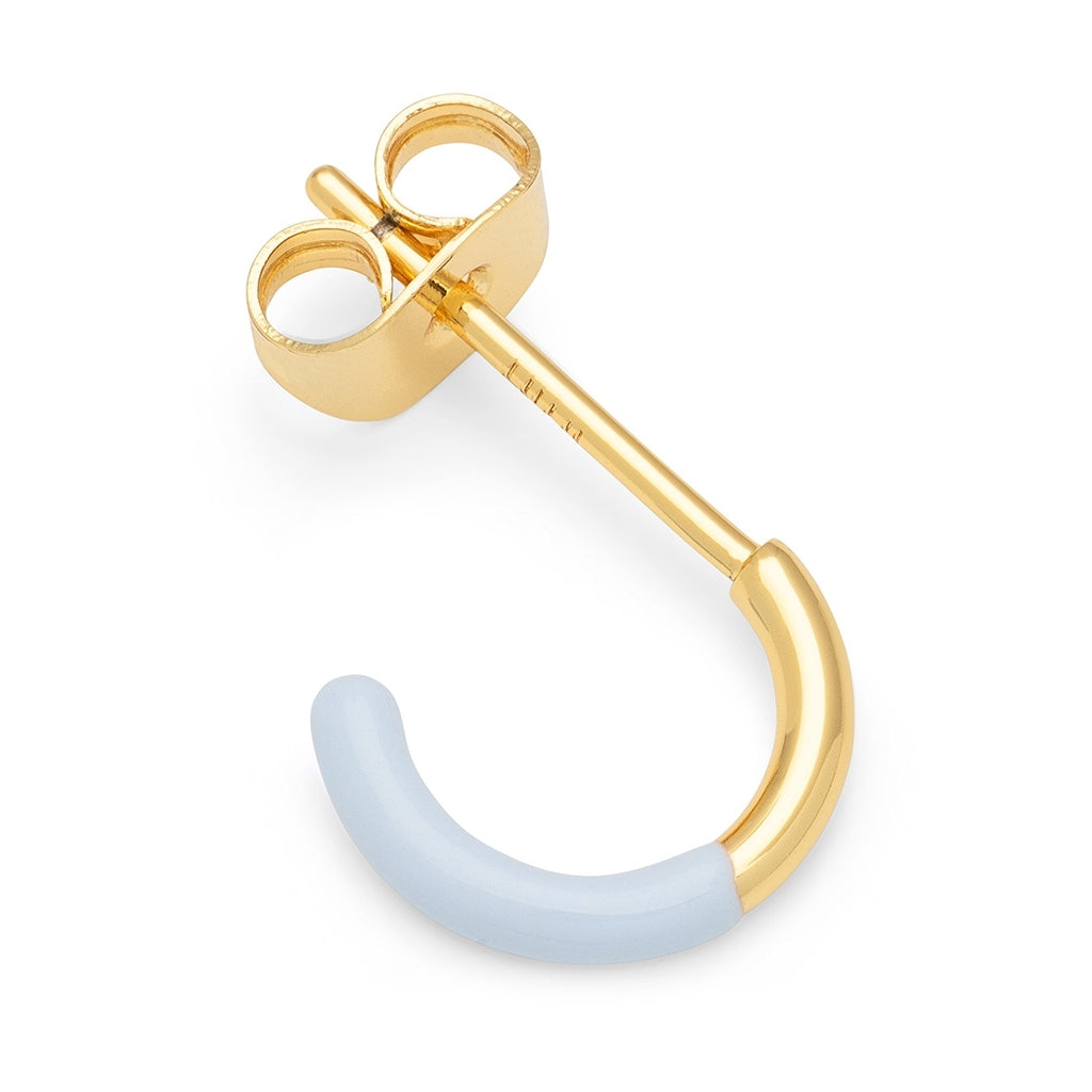 LULU Copenhagen Color Hoop Half Dip 1 pcs gold plated Hoops Skyride Blue
