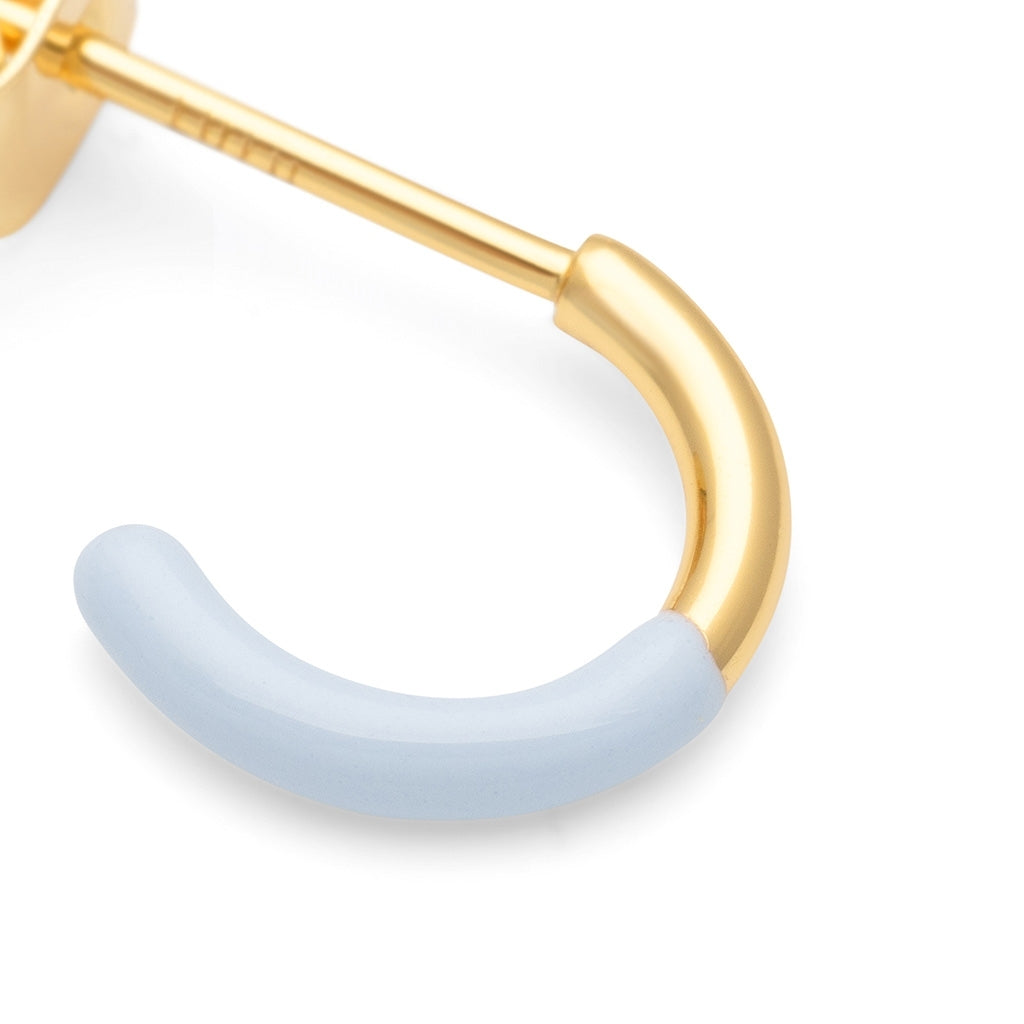 LULU Copenhagen Color Hoop Half Dip 1 pcs gold plated Hoops Skyride Blue