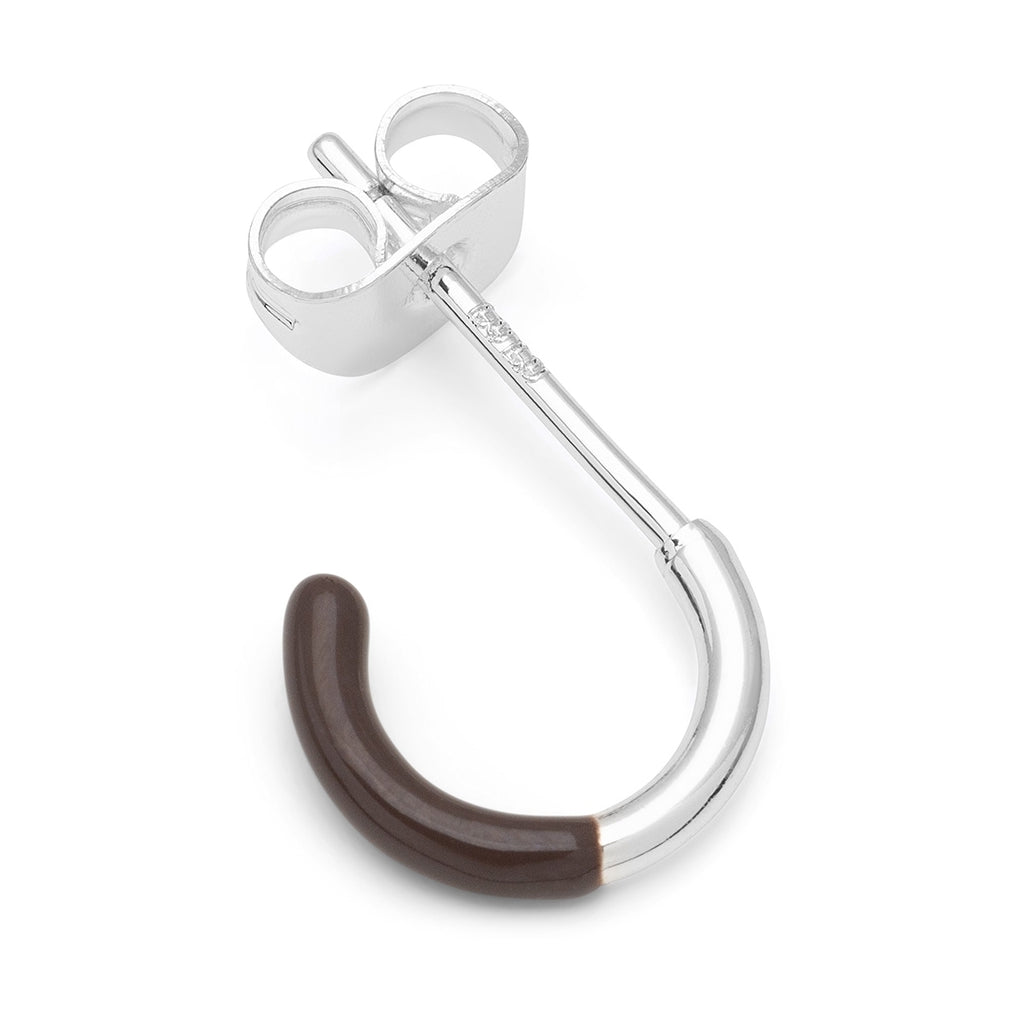 LULU Copenhagen Color Hoop Half Dip 1 pcs silver plated Hoops Cocoa Powder