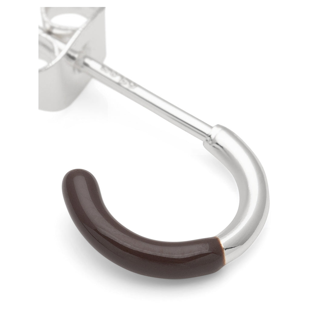 LULU Copenhagen Color Hoop Half Dip 1 pcs silver plated Hoops Cocoa Powder