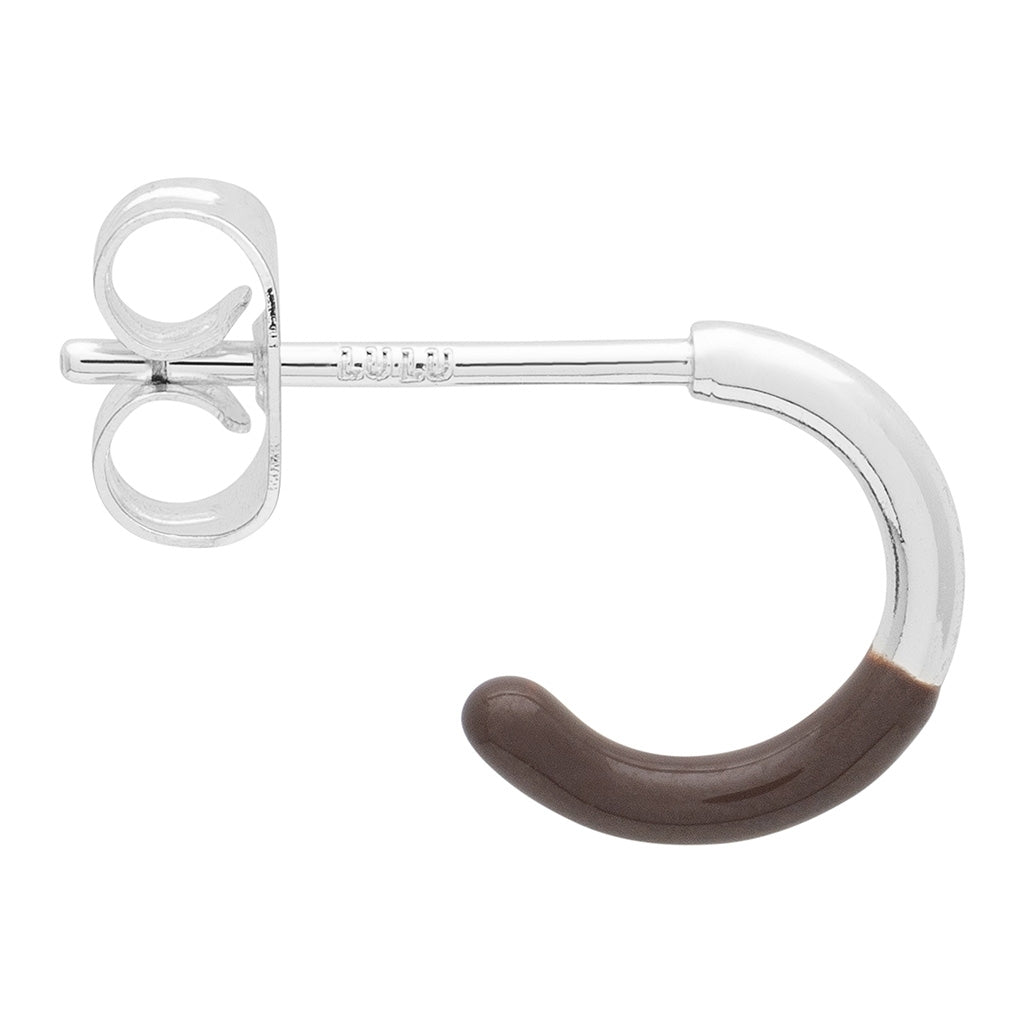 LULU Copenhagen Color Hoop Half Dip 1 pcs silver plated Hoops Cocoa Powder