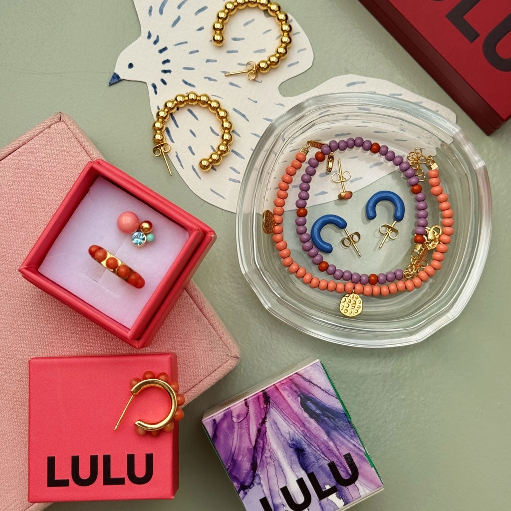 LULU Copenhagen Color Hoops Chunky Pair Hoops Blue