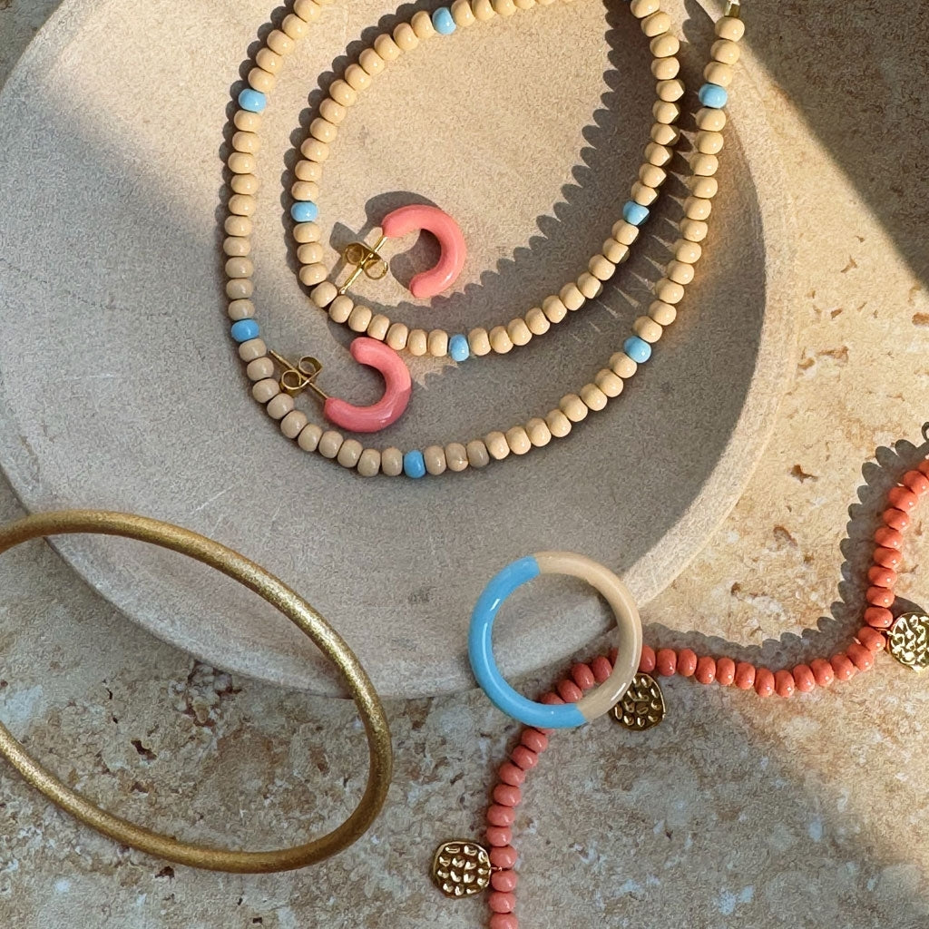 LULU Copenhagen Color Hoops Chunky Pair Hoops Burnt Coral
