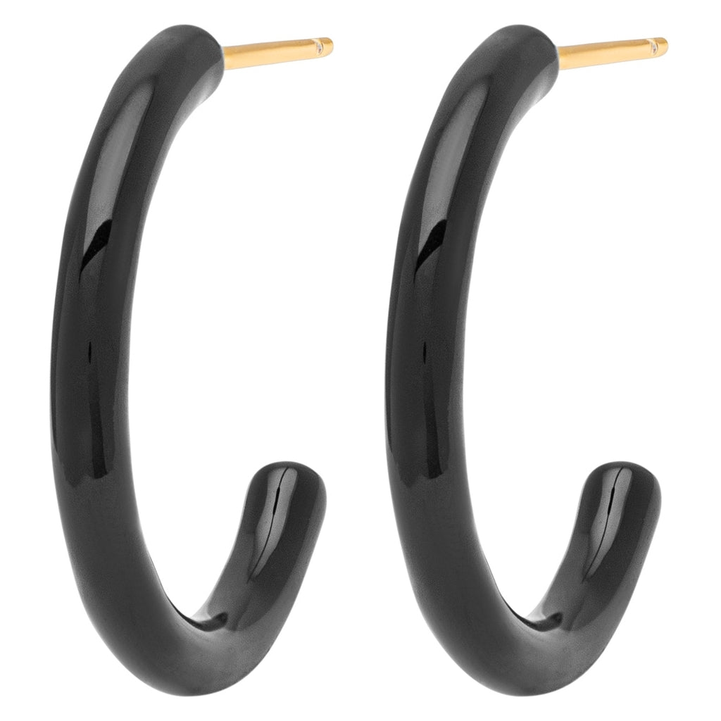 LULU Copenhagen Color Hoops Medium pair Hoops Black