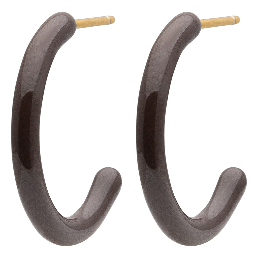 LULU Copenhagen Color Hoops Medium pair Hoops Cocoa Powder
