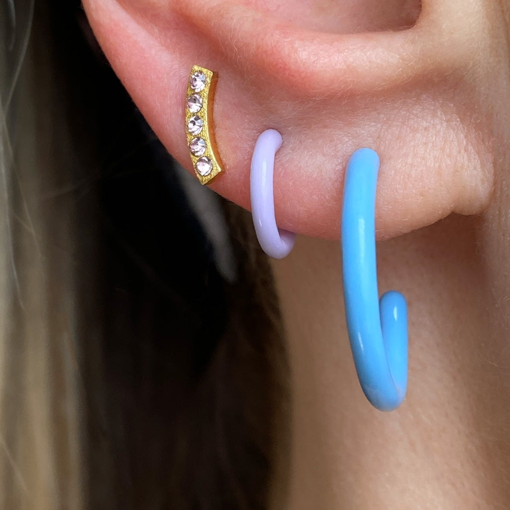 LULU Copenhagen Color Hoops Medium pair Hoops Light Blue