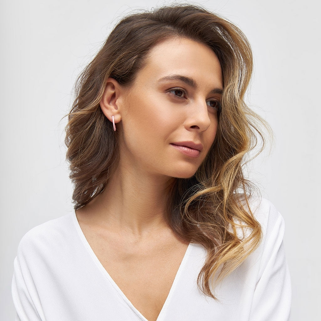 LULU Copenhagen Color Hoops Medium pair Hoops Light Pink