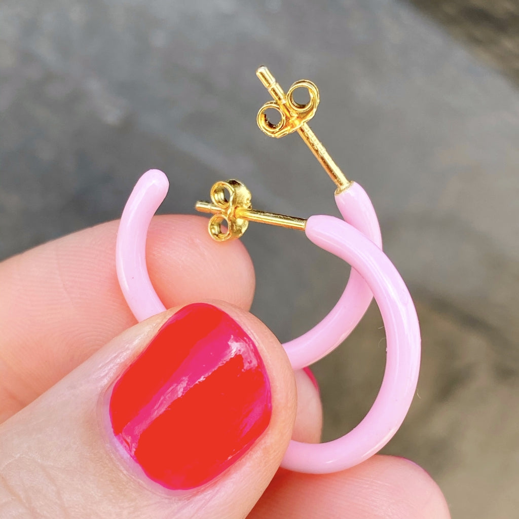 LULU Copenhagen Color Hoops Medium pair Hoops Light Pink