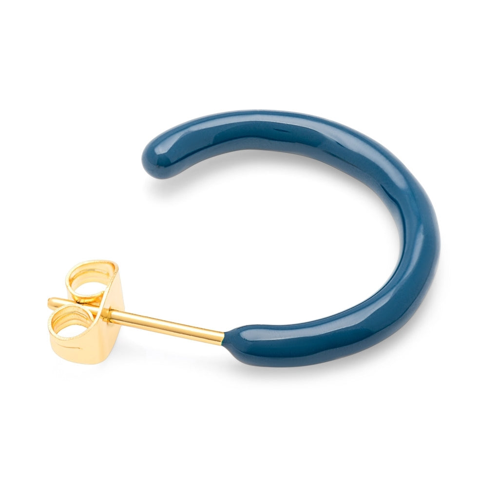 LULU Copenhagen Color Hoops Medium pair Hoops Retro Dark Blue
