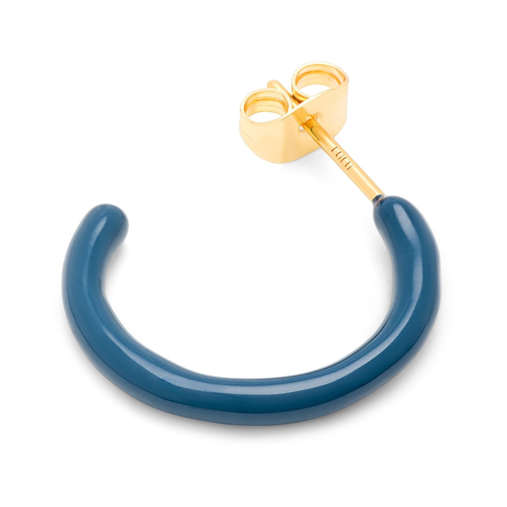 LULU Copenhagen Color Hoops Medium pair Hoops Retro Dark Blue