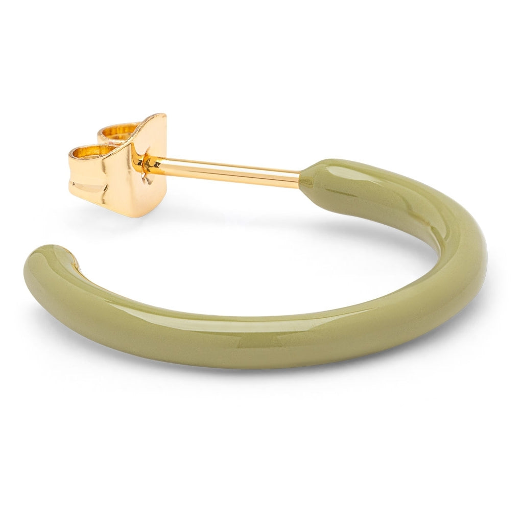 LULU Copenhagen Color Hoops Medium pair Hoops Willow Green
