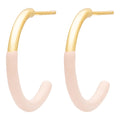 Color Hoops half Dip Medium pair - Gold plated brass - Dusty Peach