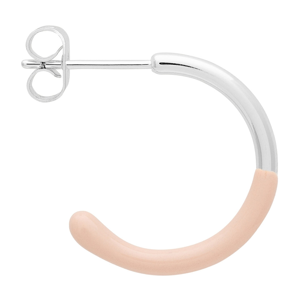 LULU Copenhagen Color Hoops half Dip Medium pair - silver plated Hoops Dusty Peach