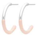 Color Hoops half Dip Medium pair - silver plated - Dusty Peach