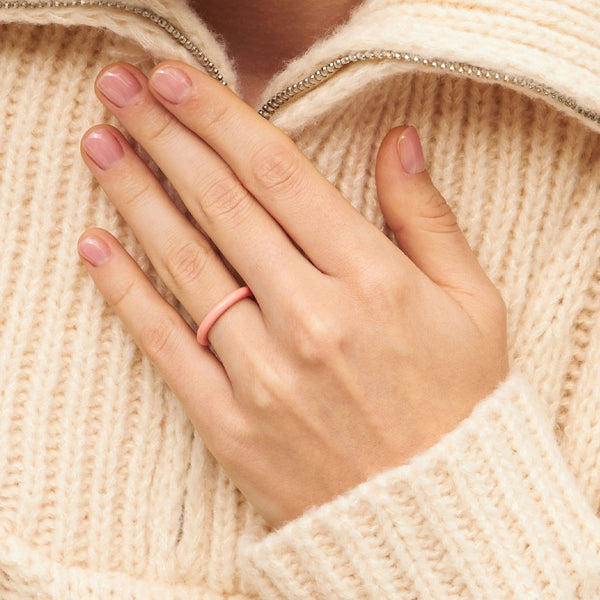 Lulu Double Color Ring - Light Green/Burnt Coral