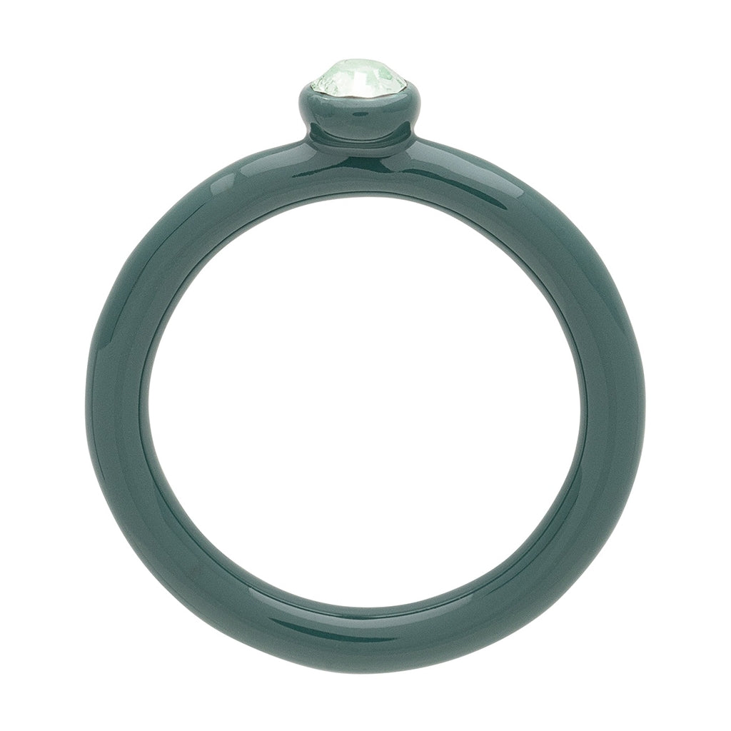 LULU Copenhagen Color Ring Crystal Rings North Sea Green