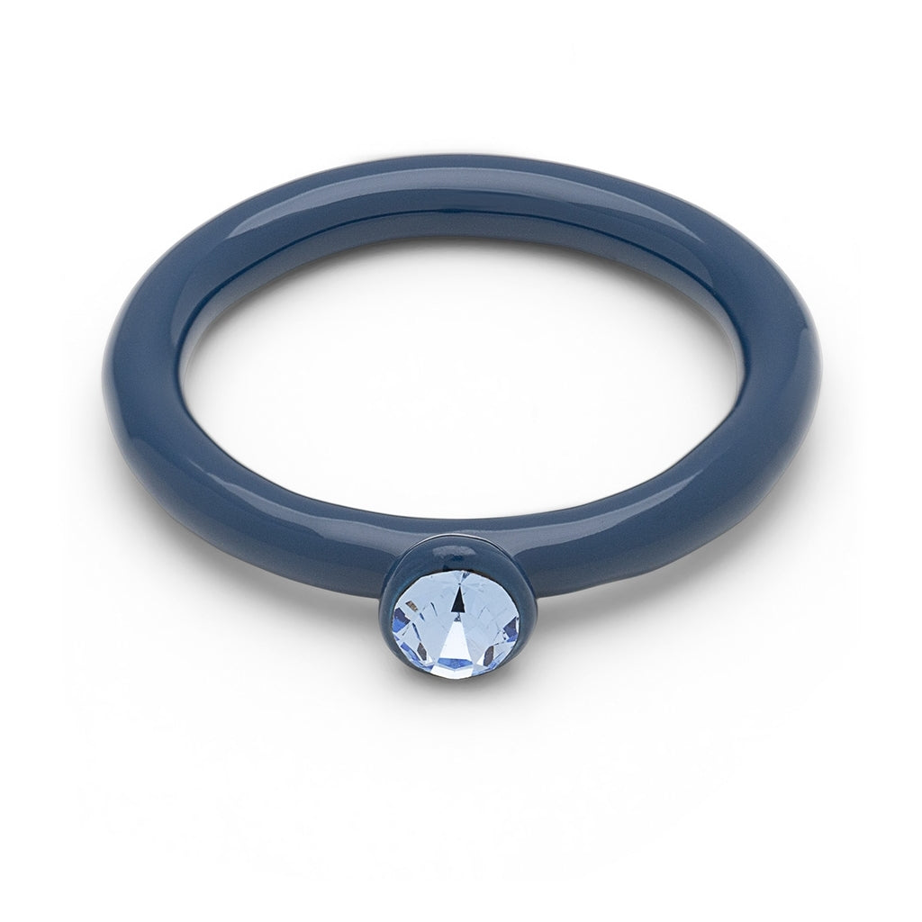 LULU Copenhagen Color Ring Crystal Rings Retro Dark Blue