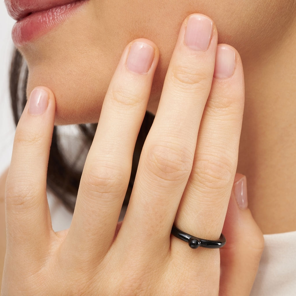 LULU Copenhagen Color Ring Top Rings Black