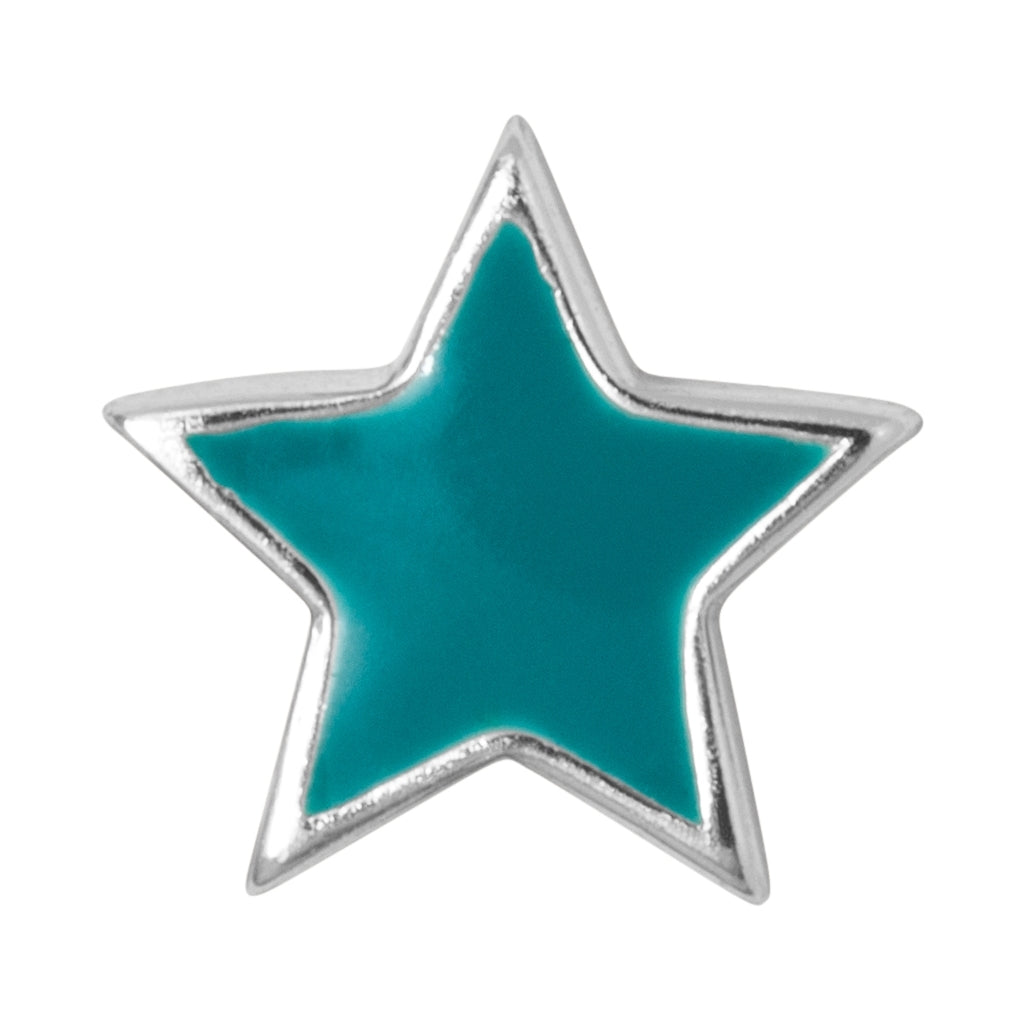 LULU Copenhagen Color Star earring 1 pcs silver Ear stud, 1 pcs Petrol