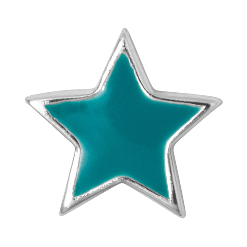 LULU Copenhagen Color Star 1 pcs silver Ear stud, 1 pcs Petrol