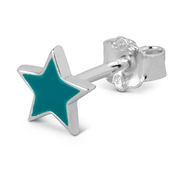 LULU Copenhagen Color Star 1 pcs silver Ear stud, 1 pcs Petrol