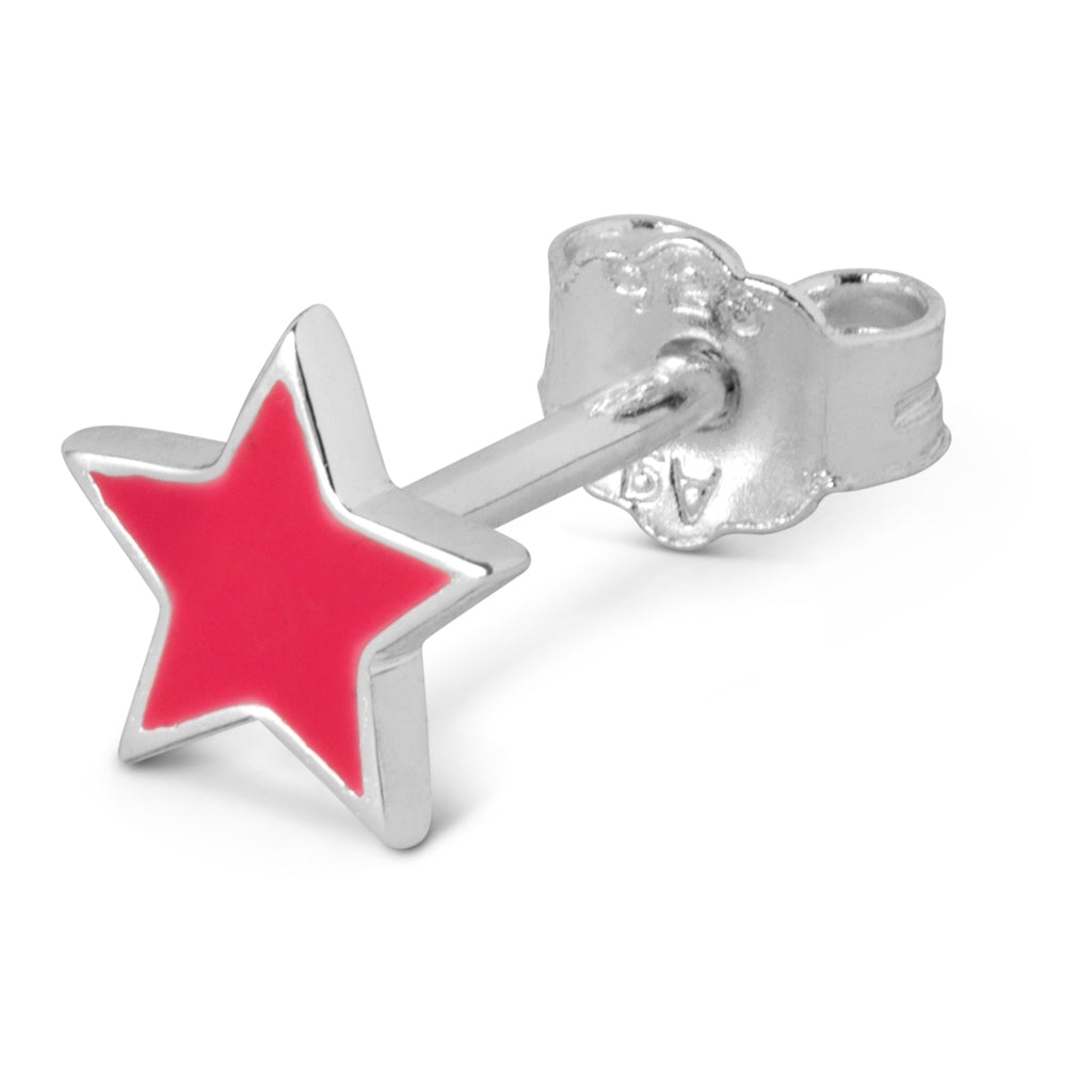 LULU Copenhagen Color Star earring 1 pcs silver Ear stud, 1 pcs Pink
